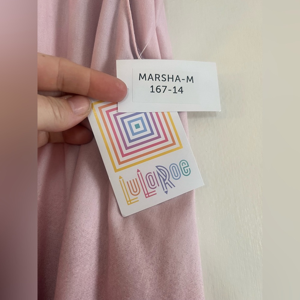 🆕 Lularoe Marsha Skirt in Pink Purple Dip Dye Ombré Elastic Waist Midi Length - Picture 3 of 7